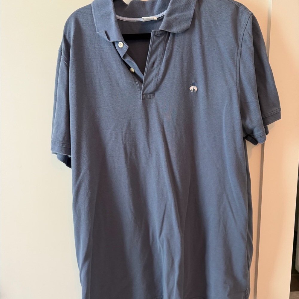 Brooks Brothers Slate Blue Polo with Embroidered Logo